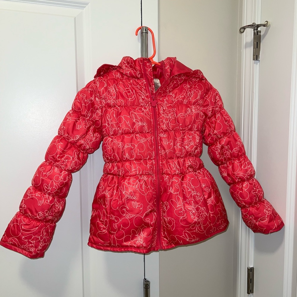 Kids Size 9/10 Minnie Mouse Hooded Puff Jacket - Disney Store